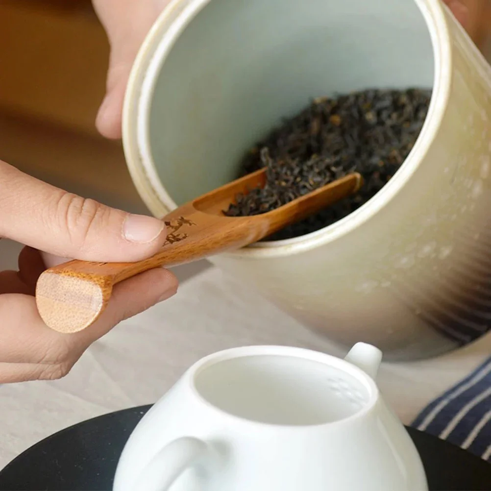 

Tea Spoon Scoopwoodenmatcha Leaf Coffee Scoops Wood Salt Bean Loose Fu Cutleryaccessories Tableware Spoons Candy Dinnerware