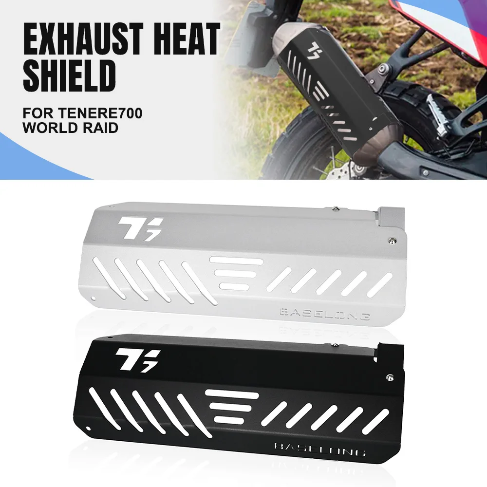 Фото Для Yamaha Tenere 700 2019 2020-2022-2023-2024 Защита выхлопной трубы Теплозащитный экран Противоожоговая крышка Tenere700 World Raid №1