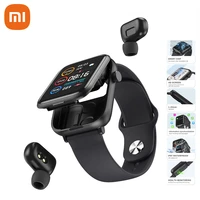 xiaomi smart watch earphone 2 in 1 ip67 waterproof bluetooth 5 0 business sports mens smart watch for ios android smart phone