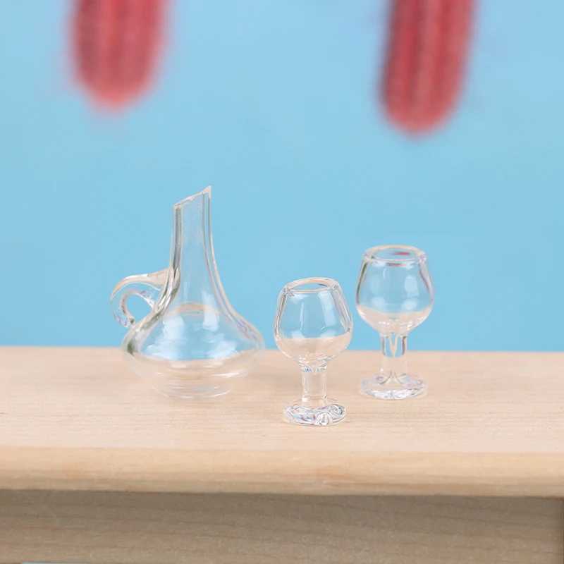 

1 Набор 1:12 миниатюрный кукольный домик, винный графин, прозрачная чашка, модель трезвой бутылки для гостиной, декоративная игрушка