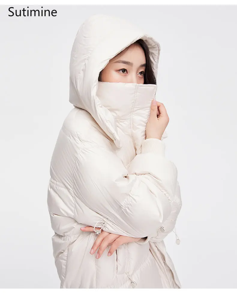 Black Winter Coat for Women Office Lady Down Cotton Jacket Women's Warm Stand Collar Over Knee Casual Coat Winter Clothes Women