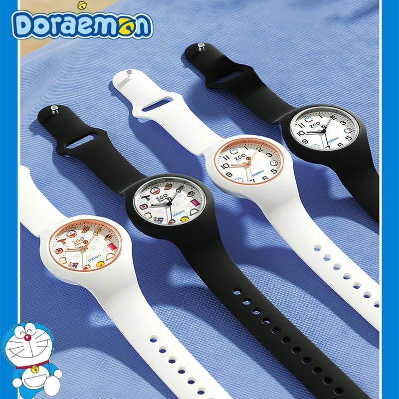 Купи New Doraemon children Watch Student Cartoon Soft Silicone Strap Quartz Watch Kids Watch Birthday Gifts за 1,168 рублей в магазине AliExpress