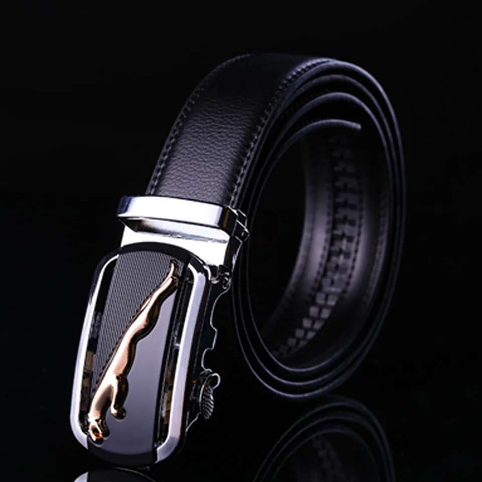 New Men'S Genuine Leather Automatic Buckle Waistband High Quality Business Leisure Youth Personalized Versatile Black Belt