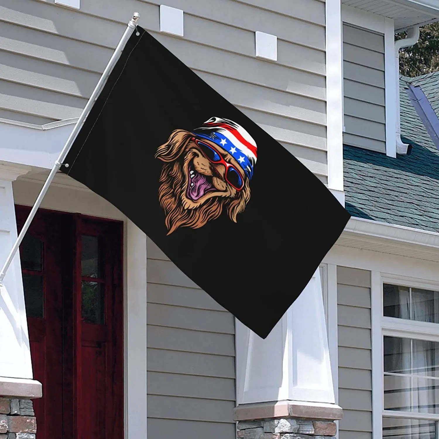 Американский флаг с забавными собаками баннер большие флаги люверсами открытый