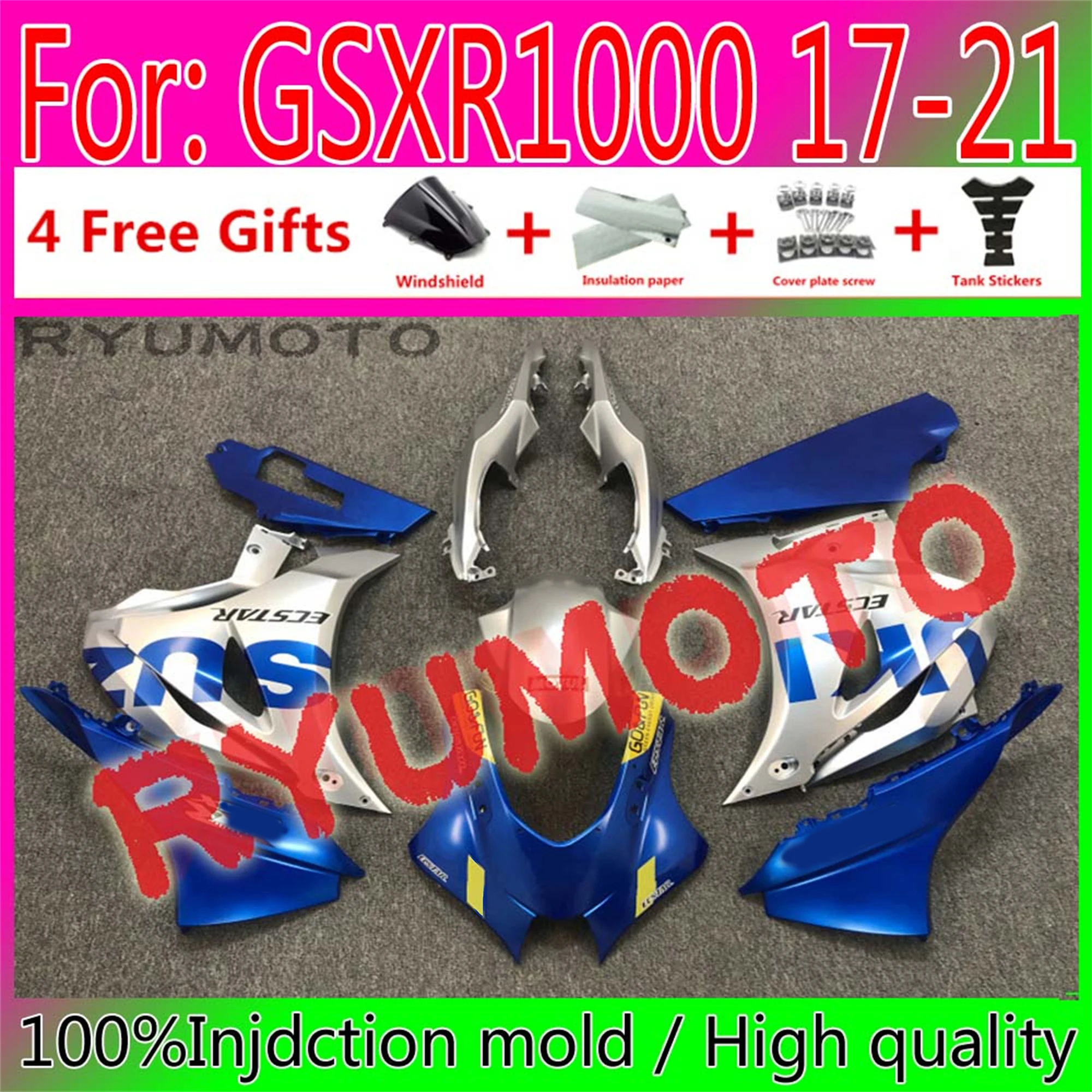 

Новый мотоциклетный комплект обтекателей подходит для Suzuki GSX-R1000 17 18 19 20 GSXR1000 2017 2018 K17 обтекатель
