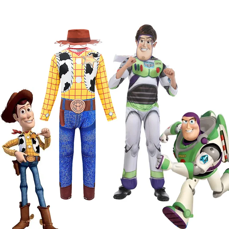 

Disney Toy Story Children's Costume Set Cosplay Buzz Lightyear Woody Cowboy Clothing for Carnival Birthday Party Halloween