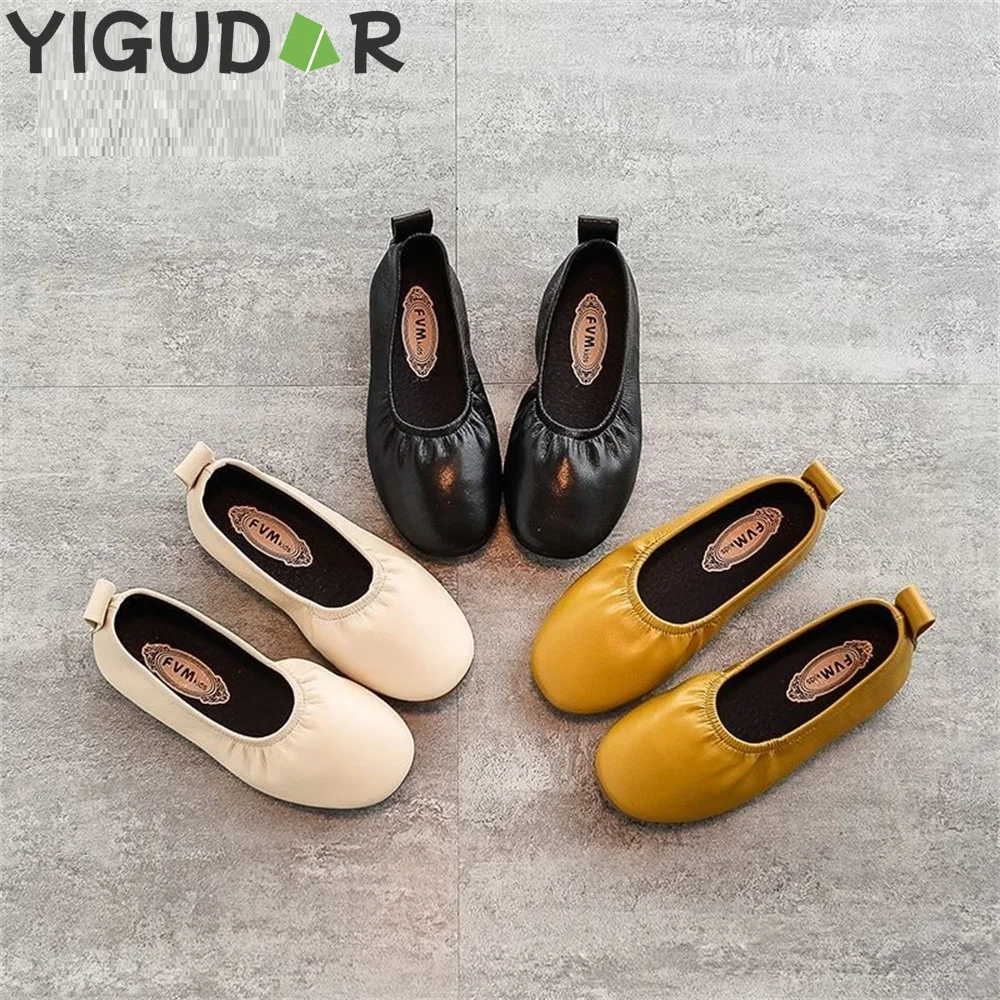 

Туфли для принцесс для девочек, Новинка осени 2023, детские мягкие кожаные туфли на низкой подошве, Детские Лоферы без шнуровки, обувь для девочек