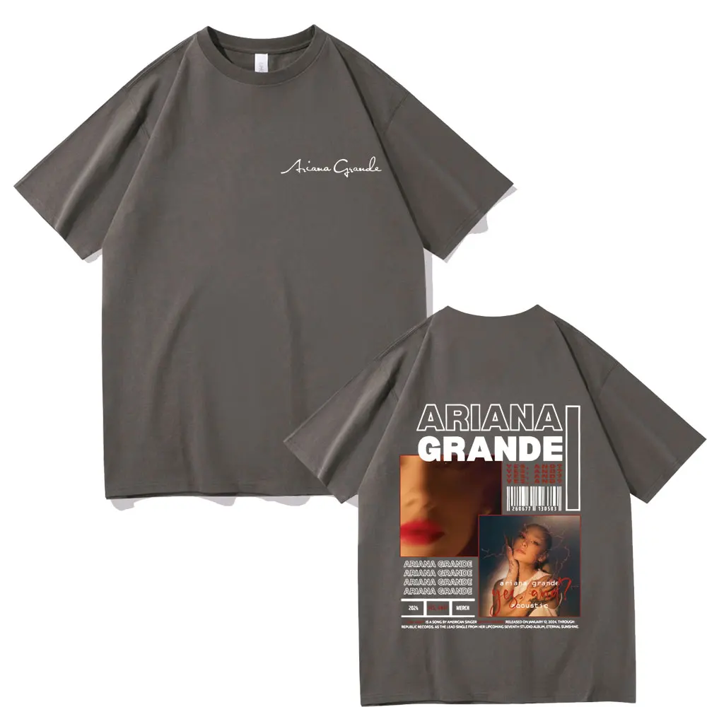 Певица Ариана Гранде Да и музыкальный альбом футболка с двусторонним принтом для