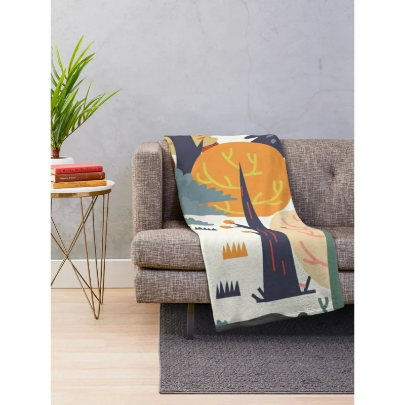 Детское мягкое одеяло с рисунком лесных животных |