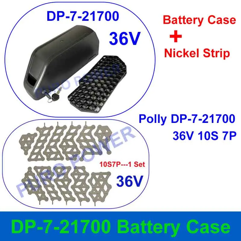 POLLY DP-7-21700 Battery Case Fit 70PCS 21700 Cells Empty Box DP-7 Downtube For DIY 36V 48V 52V E-Bike Battery 10S7P 13S5P 14S5P