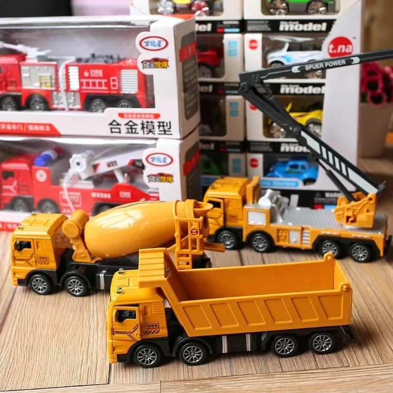 

Hot 1:24 Alloy Diecast Engineering Pull Back Car Models Fire Fighting Truck Toys for Children Kids Vehicle Toys Gift
