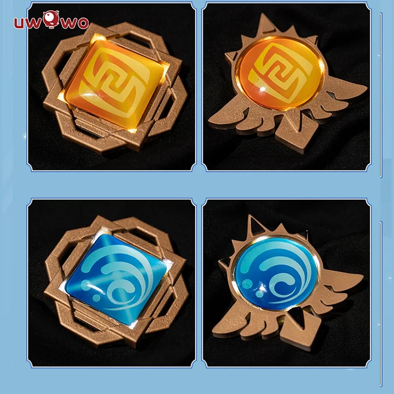 UWOWO LED Vision &quotEye of God&quot Game Genshin Impact Реквизит для косплея Mondstadt/Liyue/Inazuma/Sumeru Dendro Cryo Hydro