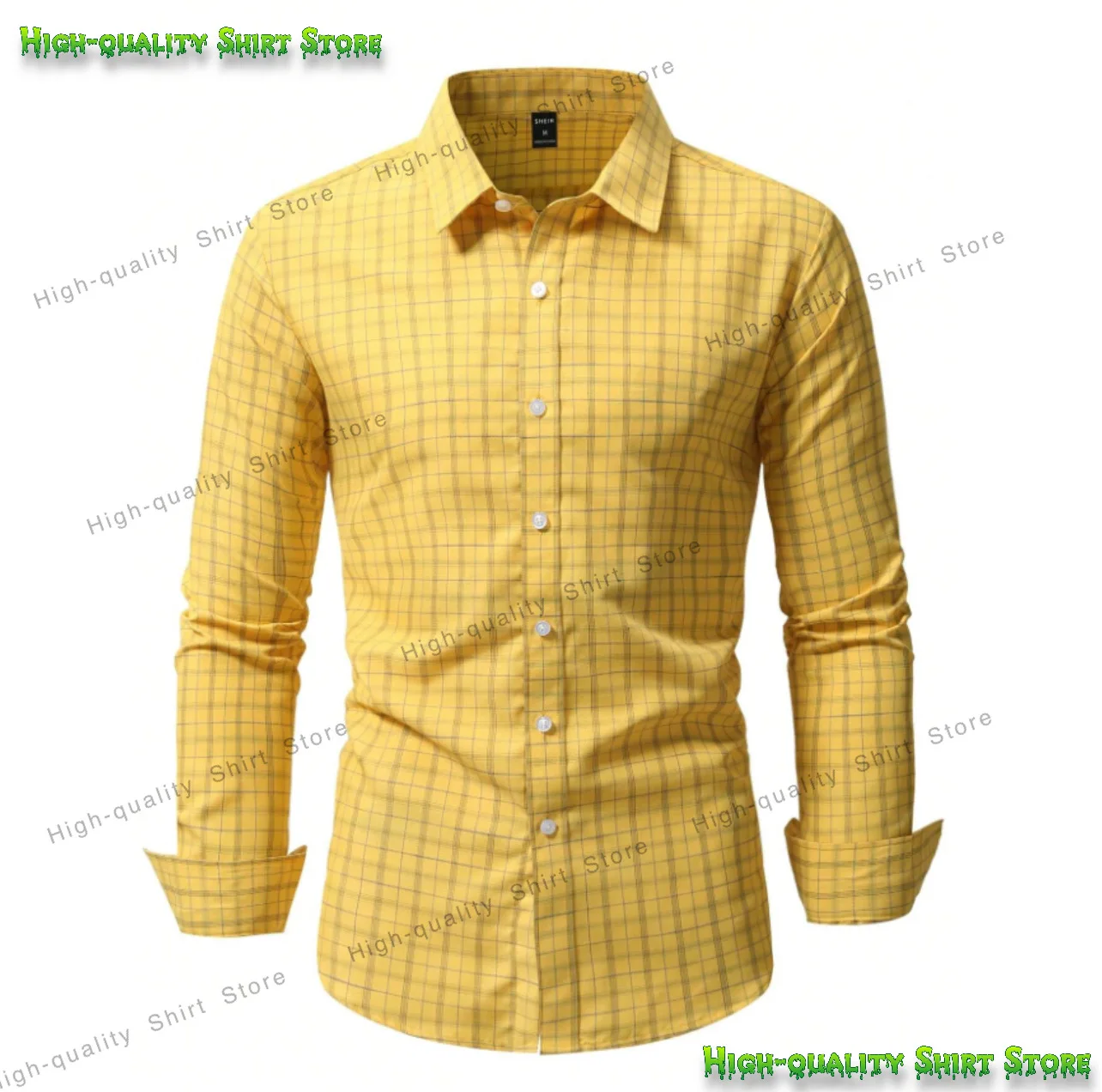 Мужская рубашка из бамбукового волокна и полиэстера с 3D клетчатым принтом