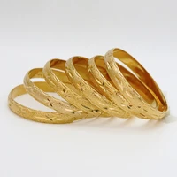 openable dubai gold bangles 64mm8mm width women men 6pcs gold bracelets african european ethiopia girls bride bangles gift