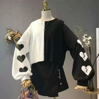 japanese harajuku girls long sleeve sweatshirts gothic lolita tops love heart sweatshirts pullover