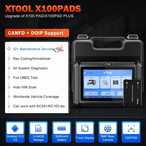 XTOOL X100 PADS, полный программирование ключей IMMO, интеллектуальный противоугонный инструмент, все системы 32, инструмент для диагностики автомобилей сброса