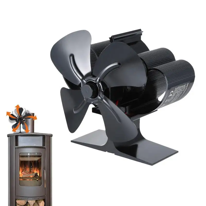 

Heat-Powered Stove Fan 4 Blade Fireplace Fan Non-Electric Wood Stove Fan Heat Powered Fan Wood Stove Accessories Quiet Operation