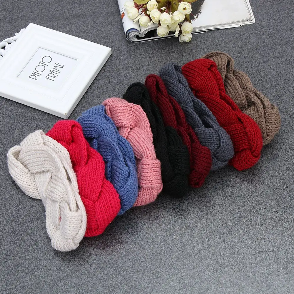 

New Winter Gifts Women Knitted Headband Vintage Crochet Hair Band Twist Headwear