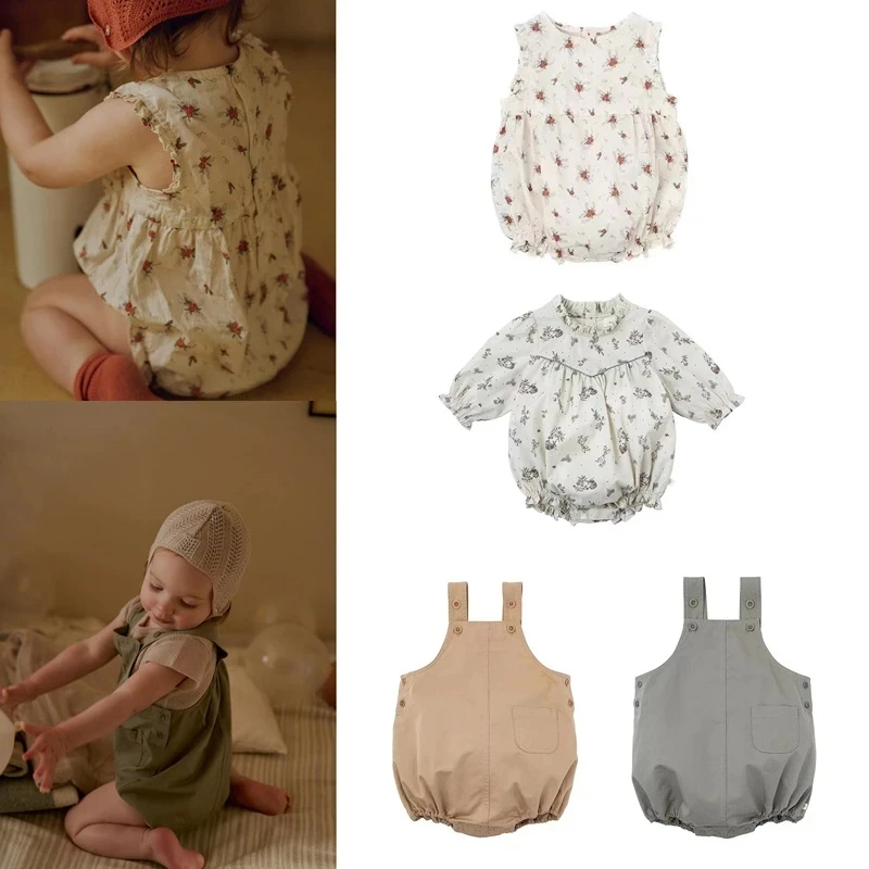 

Newborn Clothes 2023 Spring Summer Baby Rompers Floral Print Infant Bodysuit One Piece Jumpsuit for Boy Girl Outfit