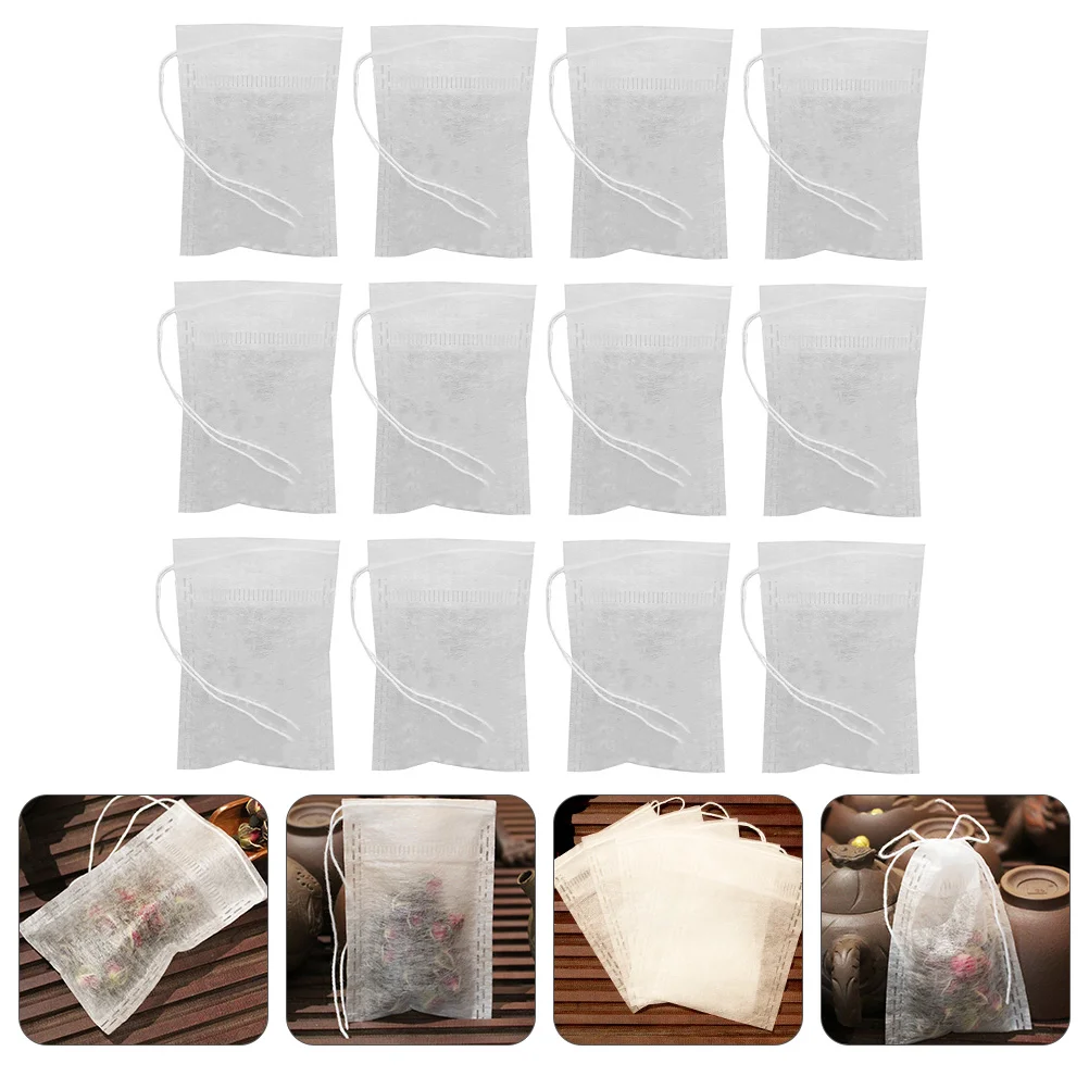 

100pcs Soup Infuser Bags Muslin Bags for Tea Filter Paper Drawstring Bags
