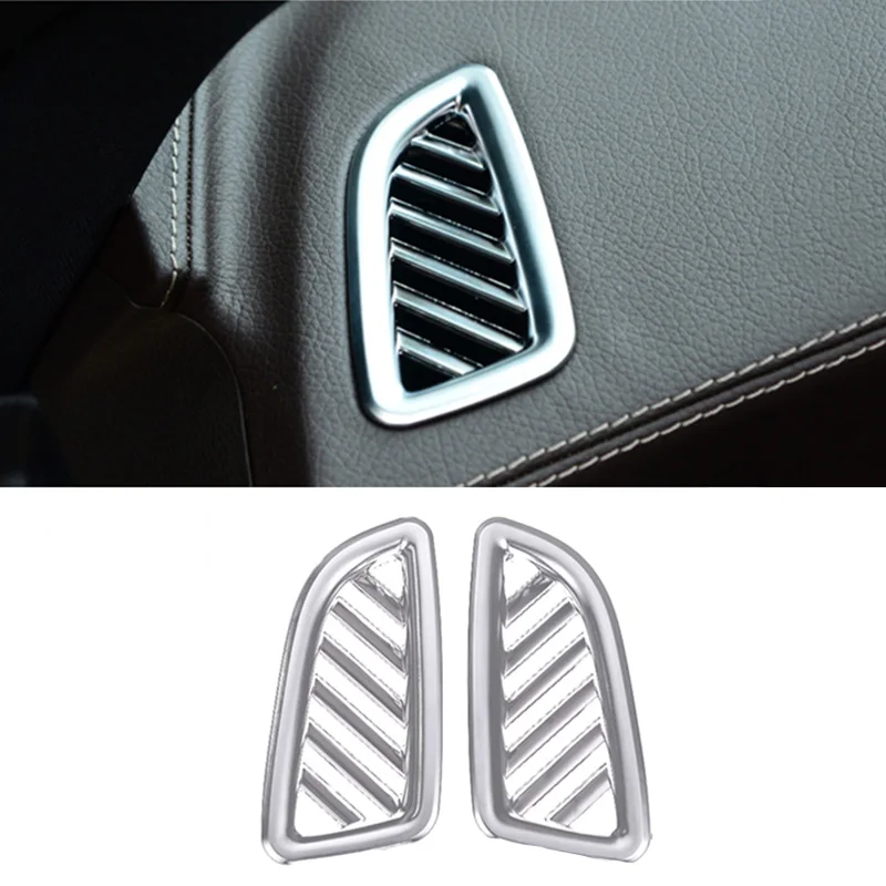 

For Mercedes-Benz GLC Class X253 16-19 2x Chrome Center Upper Air Condition A/C Vent Outlet Panel Cover Trim Car Interior