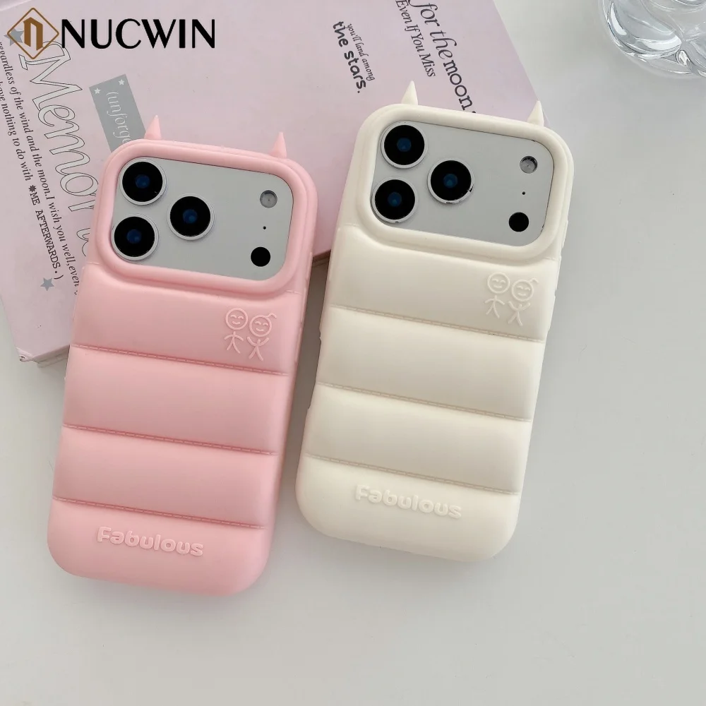 Фото Забавный 3D-чехол с рогами дьявола для iPhone 17 Pro Max 16 15 14 13 12 Pro Max 16Plus 16E – милый, противоударный, мягкий чехол №2