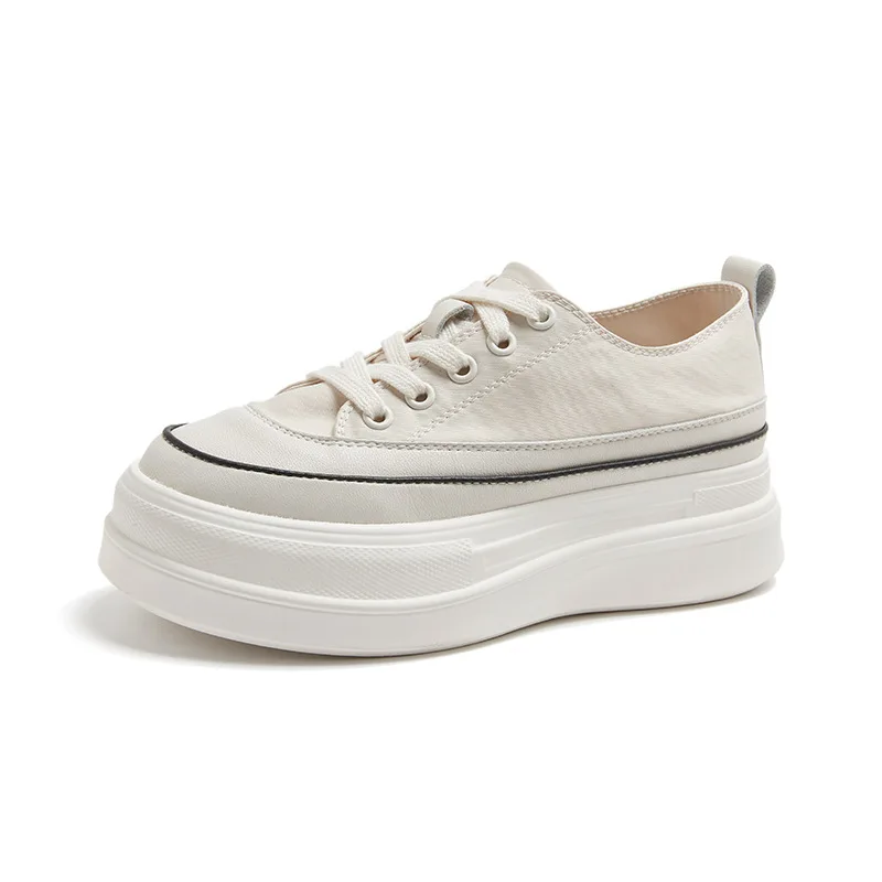 

Spring Autumn Fashion Platform Womens Sneakers Natural Leather Ladies Flat Shoes Outdoor Sports Casual Little White Shoes Female