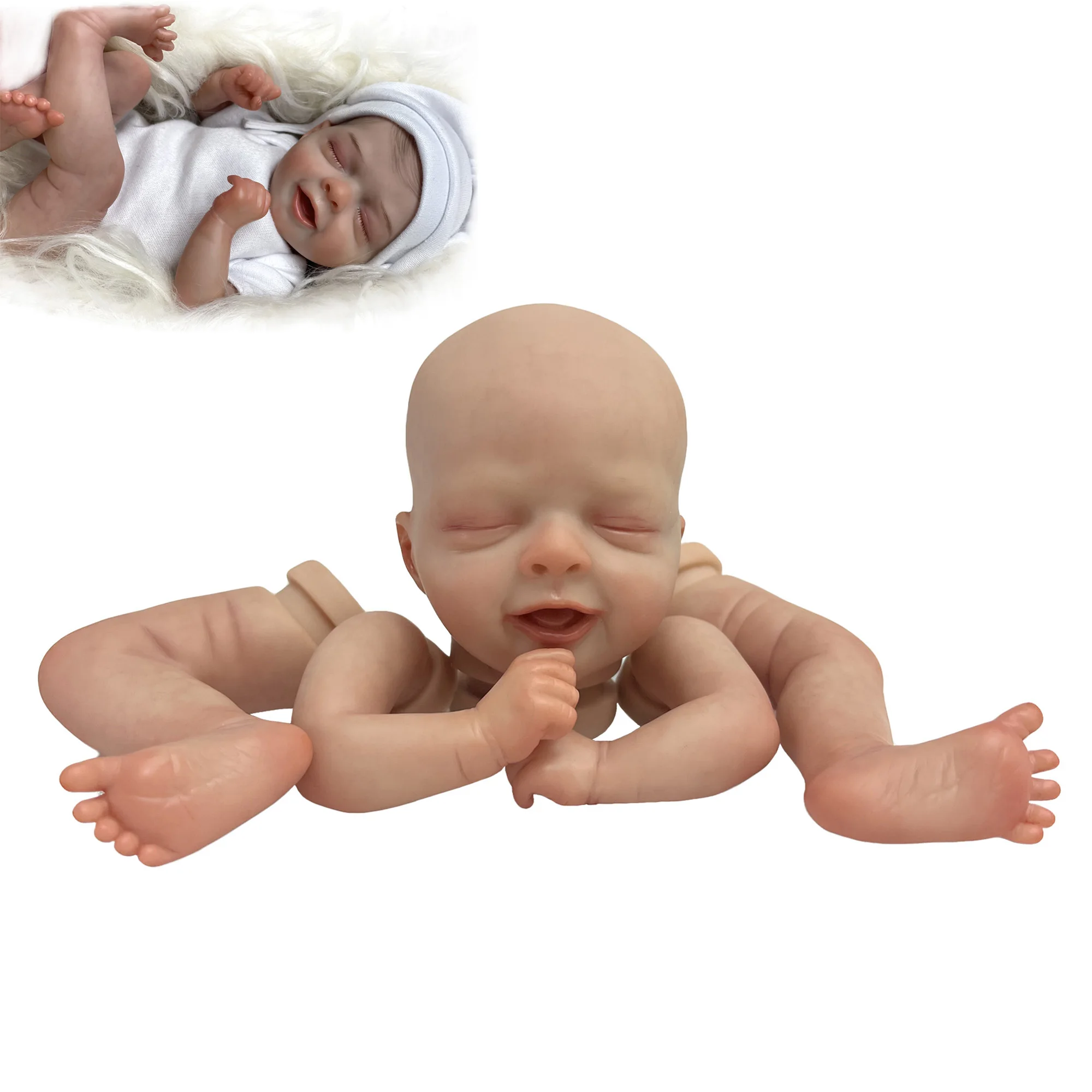 Anjo Doll 12.5 Inch Painted Mini Reborn Doll kits lifelike Sleeping Bebe Reborn Toy Acessórios Pеборн Bebê Reborn Kукла Pеборн