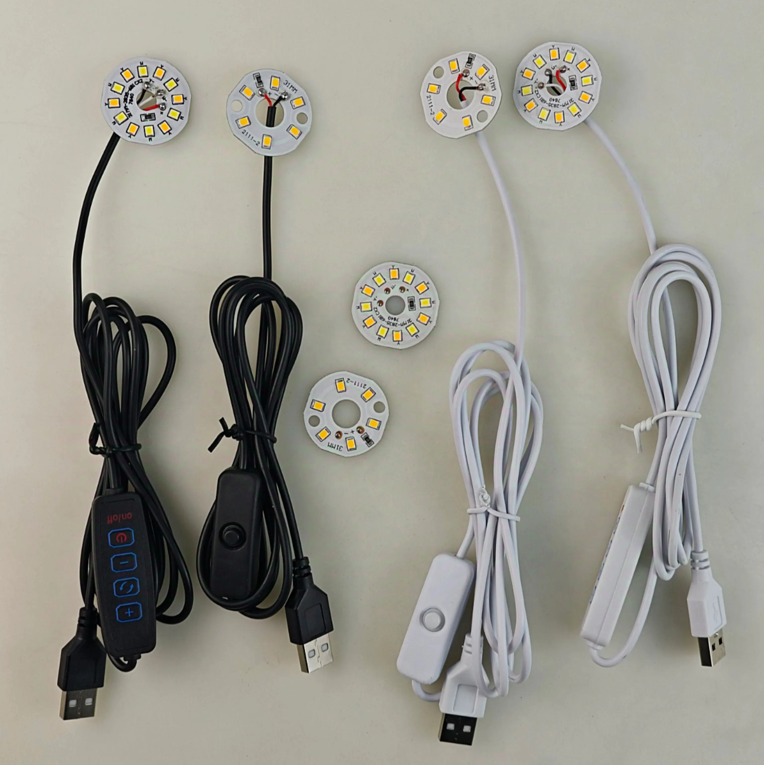 Фото Теплый белый цвет, 5 Вт, USB светодиодные фонари, 2835 чипов, один диммер, ночной стол для чтения, книга, планшет, лампа для чтения, переключатель, кабель питания №1