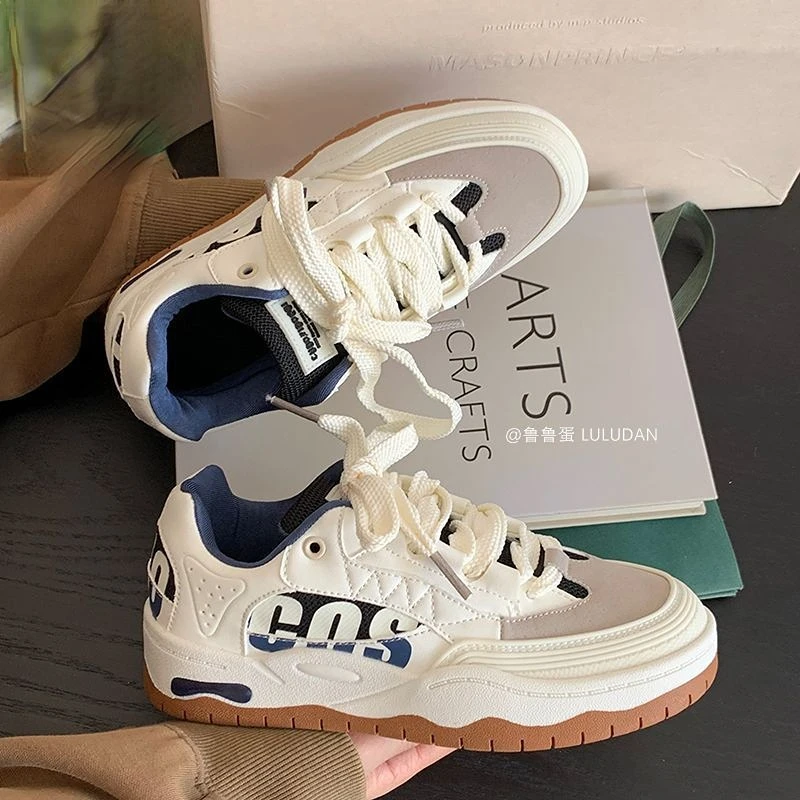 SHANPA 2023 New Hyuna Style Purple Sports Shoes for Women Korean Fashion Versatile Casual Harajuku Style Student Shoes