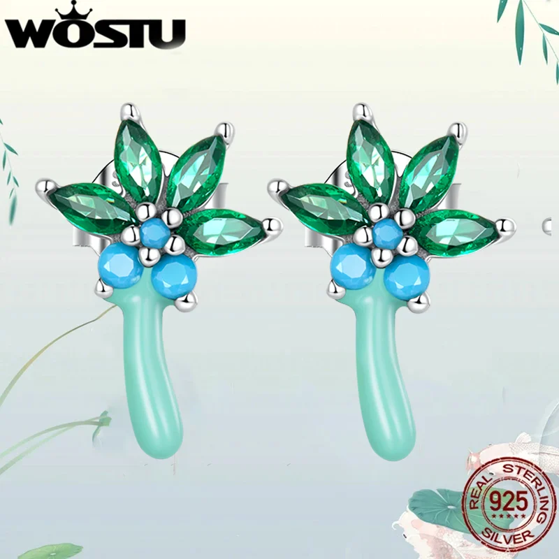 WOSTU 925 Sterling Silver Green Coconut Tree Stud Earrings For Women Turquoise AAA Zircon Ear Studs Wedding Jewelry Gift
WOSTU 925 Sterling Silver Green Coconut Tree Stud Earrings For Women Turquoise AAA Zircon Ear Studs Wedding Jewelry Gift