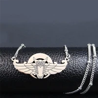 witchcraft moon owl stainless steel chain necklace womenmen silver color necklace jewelry collares de acero inoxida n4057s08