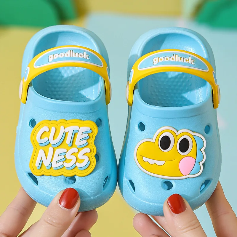 Cute Children Clogs Shoes Dinosaur Slipper Summer Garden Shoes Baby Blue Breathable Flip Flops Girls Cute Sandals Boys Slides