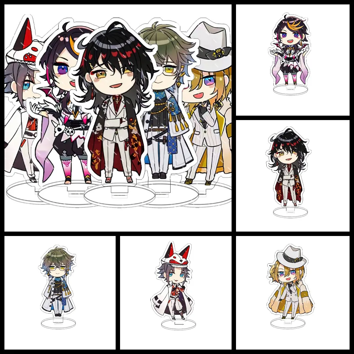 

Anime Nijisanji Rainbow Society Vtuber Q Version Figures vox SHU MYSTA IKE LUCA Cosplay Acrylic Stand Model Toy Fans Gifts Newly
