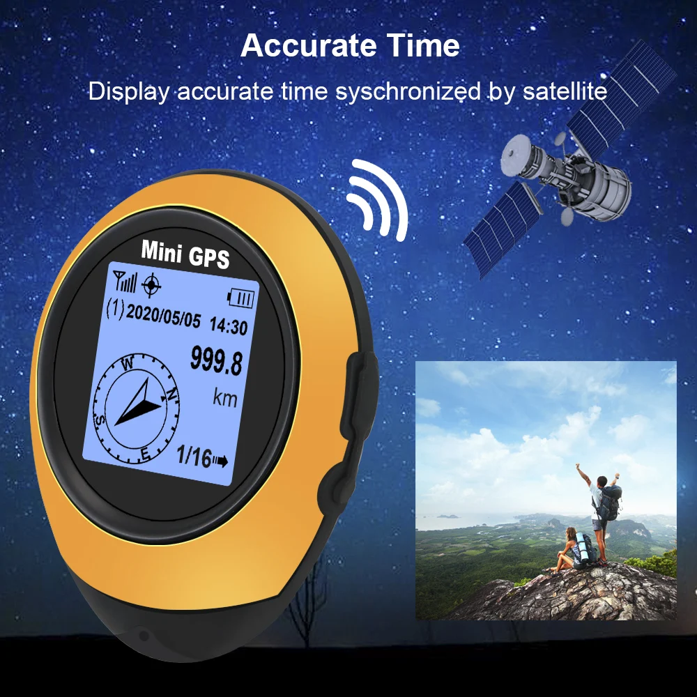 Портативный спутниковый GPS-позиционер с пряжкой мини GPS-Навигационный Компас для