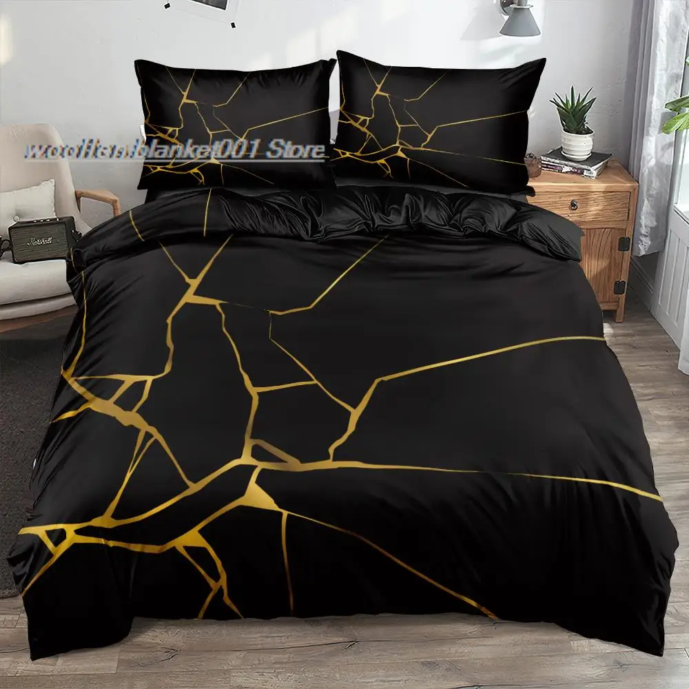 

Classic 3D Marble Quilt Cover Set Bedding Sets Comforter Covers Pillowcases 3-Piece Duvet Cover Linens Bed 140x200 Bedspreads