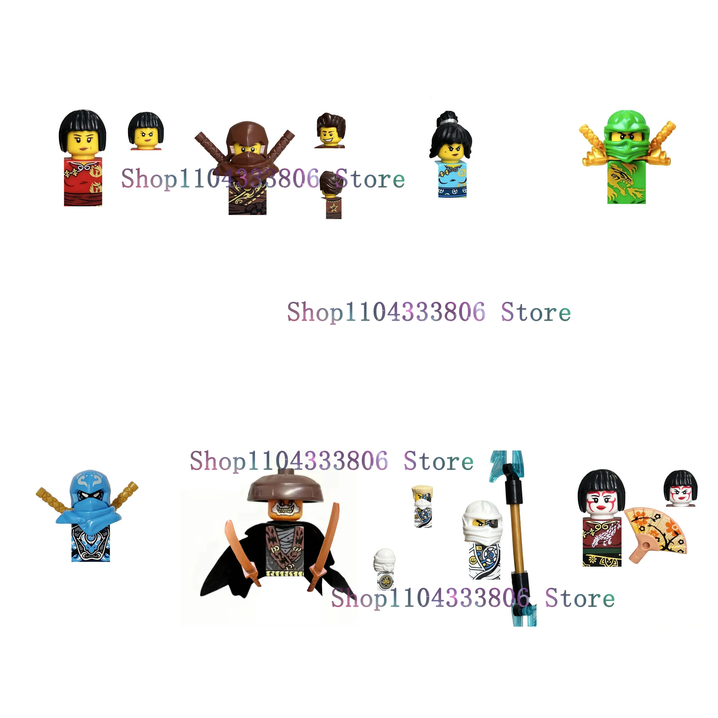 Миниатюрные кирпичи Zane Nya Lloyd Garmadon Arin