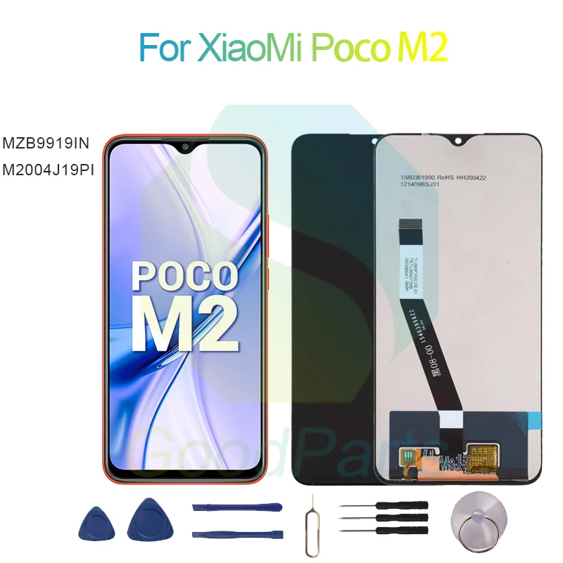 ЖК-дисплей для XiaoMi Poco M2, экран 6,53 дюйма MZB9919IN, M2004J19PI Poco M2, сменный сенсорный дигитайзер в сборе