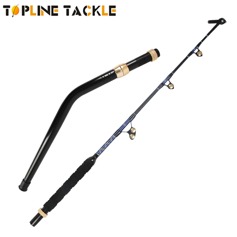 

Topline Tackle 130LBS 3+1Guide Swivel Tip Curved Butt Roller Fiberglass Game Series Boat Trolling Rod Fshing Rod Blank