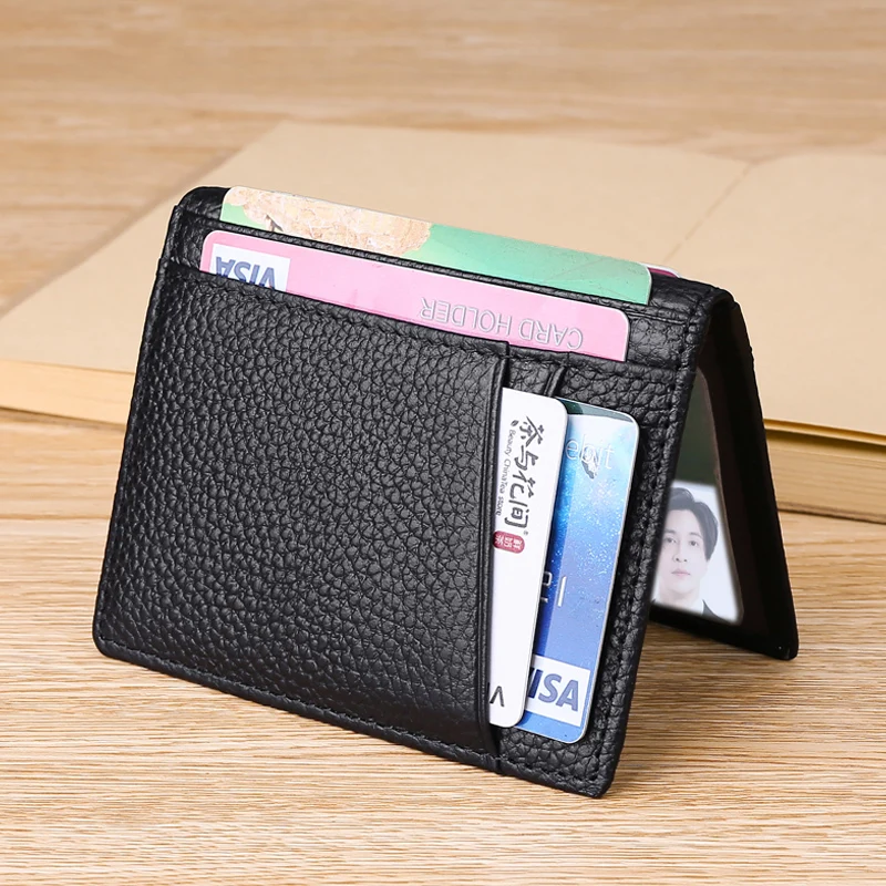 Brief Leather Card ID Holder Package Driver's License Bank Credit Business Private ID Card Holder Case Set Clip Bag Cover