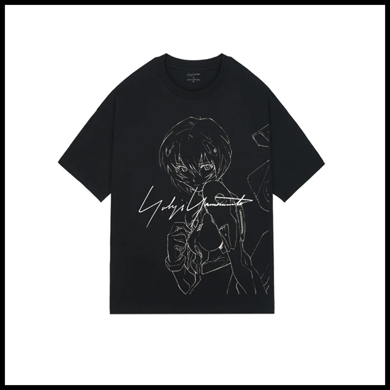 

Fashion Yohji Yamamoto 22SS Summer New Style Smiling Cartoon Girl Printing Round Neck Men's And Women's Loose T-shirts