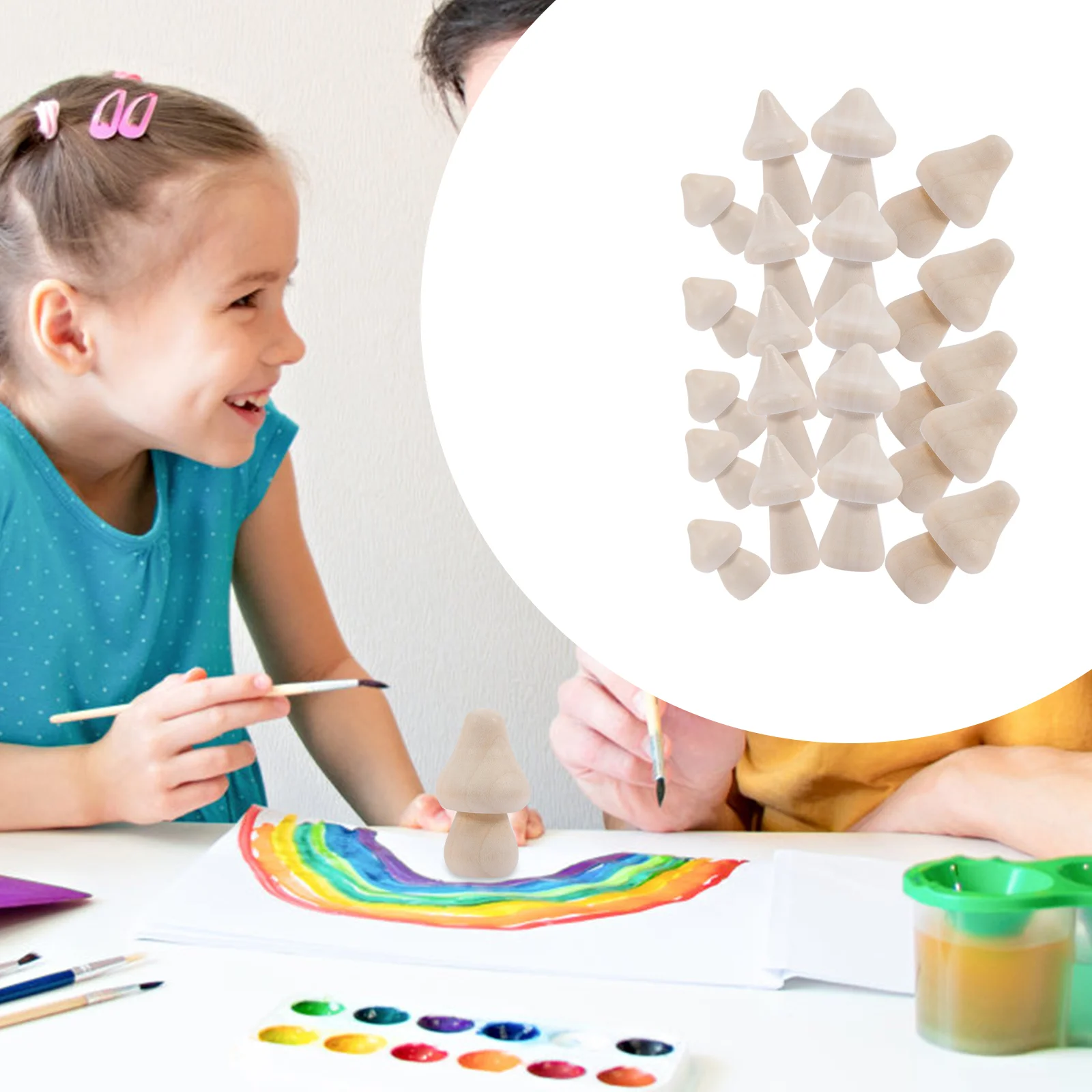 

20 Pcs Miniature Mushroom Miniature Toys Plain Mushroom Children Toys Wood Mushroom Wooden Mushroom Decor Aesthetic