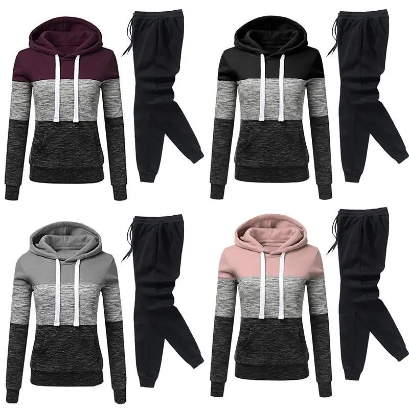 

Casual Tracksuit Women Two Pieces Set Sweatshirts Pullover Hoodies Suit Female Jogger Pants Outfits Chandals Mujer Size S-4Xl