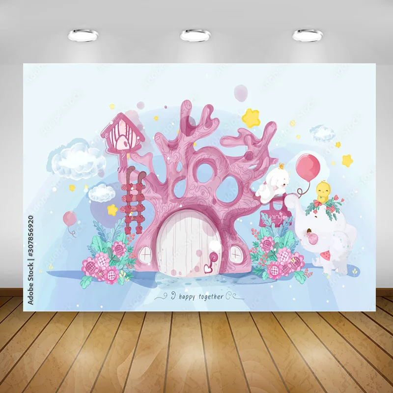 

Children Birthday Cartoon Photography Backdrops Animal Forest Baby Newborn Portrait Party Background Studio Props 2293 ERSR-02