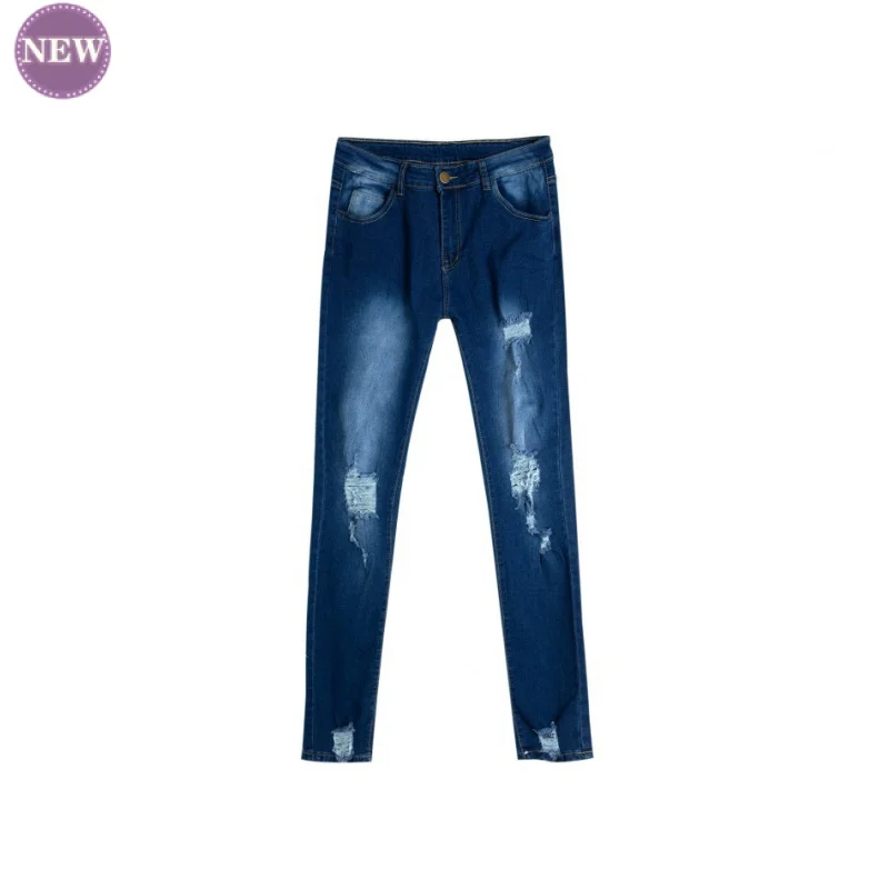 Summer New Men's Jeans Water Washed Hole Skinny Pants Pencil Pants Fashion Slim Men's Jeans