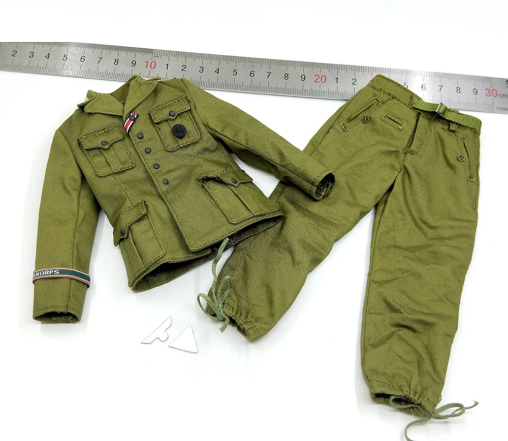 

DID D80158 1/6 WWII North African Machine Gunner Beas Battle War Olive Dress Uniform Tops Pant Set Cap Fit 12" Action Doll DIY