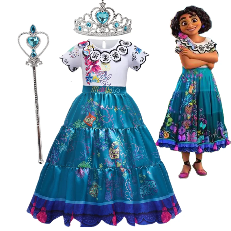 Платья принцессы для девочек на Хэллоуин платье косплея enfeng Madrigal детское