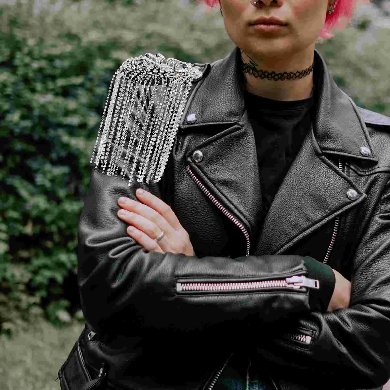 1 пара серебряных эполий с кисточками стразы наплечная доска костюм значок на