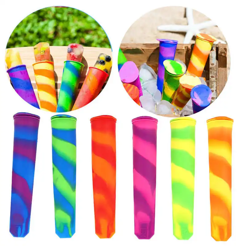 

6Pcs/Set Silicone Popsicle Molds Household Multicolored Ice Cream Mold Maker DIY Ice-lolly Moulds Maker Kitchen Supplies