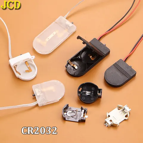 JCD 10 шт., один двойной слот CR2032, кнопка, держатель для батарейки типа «таблетка», крышка с переключателем ВКЛ-ВЫКЛ, выводы, 3/6 В, батарейный отсек